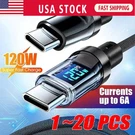 120W Super Fast Usb Type-c Charging Braid Phone Charger Lead With Display Lot. Fixed Price $65.19.
