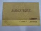 Heathkit Assembly Manual For The Stereo 4 Decoder Model AD-2002 Vintage. Fixed Price $13.99.