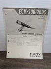 Sony ECM-200S Microphone Service Manual Original Paperwork Vintage. Fixed Price $8.99.