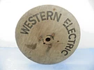 Vintage Western Electric Wooden Cable Spool Harris Reels Rutland Vt 18X8" Used. Fixed Price $80.00.
