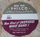 Rare Original 1941 Philco Model 41-240T Radio In-store Dealer Paper Hanging Tag. Fixed Price $25.50.