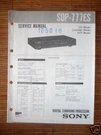 Service Manual Sony SDP-777ES Surround Processor, Origin. Fixed Price $18.36.