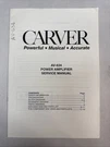 Vintage Carver Service Manual Model Number AV-634. Fixed Price $30.00.