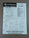 Hitachi Digital Audio Disc Player DA-1000 Service Manual Revised Version D-4865. Fixed Price $64.95.