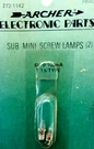 Vtg Radio Shack Archer Electronic Parts Sub Mini Lamps Pack Of 2 Japan. Fixed Price $13.00.