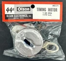 Vintage Olson Timing Motor 1/60 Rpm 117V A.c. MO-71 New Old Stock. Fixed Price $29.95.