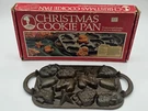 Vtg Cast Iron Christmas Cookie Pan Bakers Advantage By Roshco Original Box. Fixed Price $19.99.