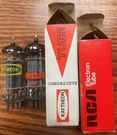 Closely Matched Pair Ge 12FQ7 Tubes Raytheon/rca Labels 12AU7 Sub Tested. Fixed Price $44.50.