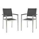 Modway Shore Fabric Aluminum Patio Dining Arm Chair Silver/black (set Of 2). Fixed Price $324.27.