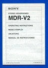Vintage Sony MDR-V2 Stereo Headphones Operating Instructions Manual. Fixed Price $6.95.