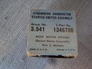 Gm Buick Stromberg Carburetor Starter Vacuum Switch Oem 1346700 Group No 3.541. Fixed Price $65.00.