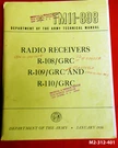 1956 Radio Receivers R-108/GRC, R-109/GRC, R-110/GRC, Tm 11-898, Army Technical. Fixed Price $19.99.