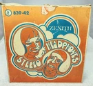 Vtg Zenith Stereo Headphones Box Model 839-42 Made In Japan 1970'S Only. Fixed Price $24.99.