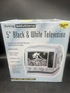 Living Solution Portable 5 Black & White Television With Am/fm Radio. Fixed Price $19.99.
