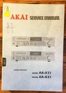 Akai AA-R21 AA-R31 Receiver Service Manual *original*. Fixed Price $19.97.