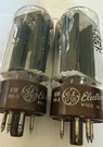 Ge Match Pair 5R4 Gyb Black Plates Short Bottle Brown Base Grail Rectifiers. Fixed Price $80.00.