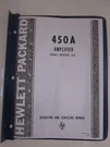 Hp Model 450A Amplifier Operating And Servicing Manual, Used. Fixed Price $50.00.