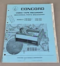 Concord Video Tape Recorder VTR-600-1/620/700/720 Manual 2198. Fixed Price $125.00.