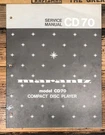 Marantz Cd 70 Player Service Manual *original*. Fixed Price $29.97.