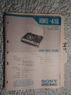 Sony HME-418 Service Manual Original Repair Book Stereo System Turntable Radio. Fixed Price $19.98.