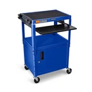 Luxor Adjustable-height Steel Av Cart With Pullout Keyboard Tray And Cabinet. Fixed Price $451.11.