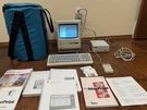 Apple Macintosh Plus M0001A Vintage W/ Mouse, Keyboard, Hard Drive, Cords, Case. Fixed Price $990.00.