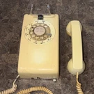 Western Electric 554 Rotary Dial Wall Telephone Yellow Beige Bell System Vintage. Fixed Price $40.00.