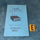 Vintage Regency Monitoradio Receiver Model Act-r 10H/L/U Instruction Manual Oem. Fixed Price $16.00.