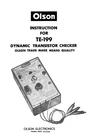Olson TE-199 Dynamic Transistor Checker Manual. Fixed Price $11.99.