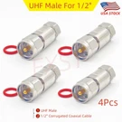 4PCS PL259 Uhf Male Connector For 1/2" Corrugated Coaxial Cable Andrew LDF4-50A. Fixed Price $21.74.