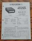 Vintage Rca Victor Tape Player Service Data Mjc 26 1967 No 53 Walnut. Fixed Price $14.95.
