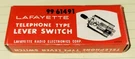Vintage Lafayette Telephone Type Lever Switch New Old Stock! #99-61491. Fixed Price $15.00.