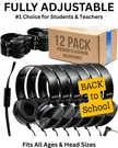 Barks Classroom Headphones W/ Mic Sapphire, School Use, On-ear Black PACK12. Fixed Price $65.99.