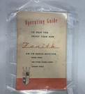 Zenith Am-fm Radio Receiver Operating Guide Manual Model H724Z. Fixed Price $6.50.