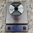 Nassau Pure Water White Solder E-rosin. Spec AT-7424, 4.73LBS, .040 Dia. Fixed Price $140.00.