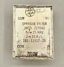 Sprague JW33-2270A1 Band-pass Filter 25 Khz 10 Military Nos Rare. Fixed Price $29.99.