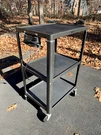 Vintage Luxor 3-SHELF Metal Utility Rolling Cart. Fixed Price $249.00.