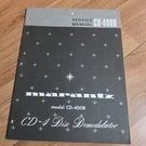 Marantz Model CD-400B Disc Demodulator Service Manual. Fixed Price $39.99.