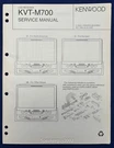 Original Kenwood KVT-M700 Lcd Receiver Service Manual. Fixed Price $19.95.