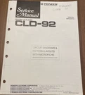 Pioneer CLD-92 Cdv Laser Disc Player Original Service Repair Manual. Fixed Price $19.94.