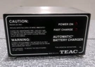 Teac Automatic Battery Charger Model 1LC161A-76. Fixed Price $49.95.