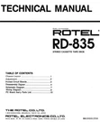 Service Manual For Rotel RD-835. Fixed Price $10.00.