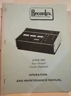 Recordex Super Pro 4-CHANNEL Cassette Duplicator Operation Maintenance Manual M1. Fixed Price $29.95.