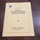 Ballantine Model 321 True Rms/average/peak Electronic Voltmeter Instruction Book. Fixed Price $12.42.