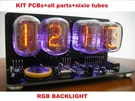 Nixie Tube Clock Kit With IN-12 Led Rgb Backlight Black Pcb. Fixed Price $59.00.