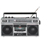 Silver Qfx J-230BT(220BT) Retro Am/fm Radio+rechargeable+cassette MP3 Converter. Fixed Price $49.90.