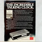 1980 Sharp Electronics Talking Alarm Clock Vintage Print Ad Elsi Quartz CT-660E. Fixed Price $10.00.