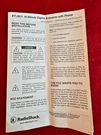 Radioshack 2001 Vintage Owner's Manual For 3811 (digital Answerer Phone). Fixed Price $6.00.