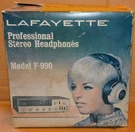 Vintage Lafayette Stereo Headphones F-990 W/ Original Box. Fixed Price $59.99.