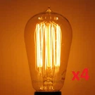 Scratch&dent: 4PK S19 Edison Bulb Marconi Filament Antique Style Watt. Fixed Price $23.99.